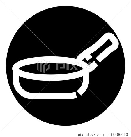 Frying pan kitchen utensil black white icon cooking Frying pan kitchen utensil black white icon cooking 138406610