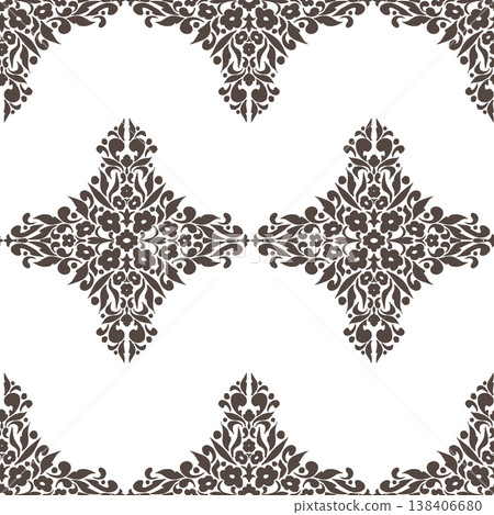 vector seamless pattern with mandala shape 138406680