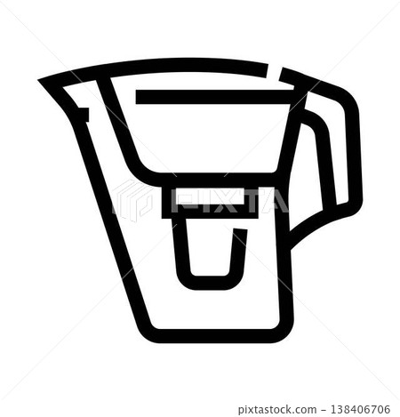 Water filter pitcher offering clean drinkable purification Water filter pitcher offering clean drinkable purification 138406706