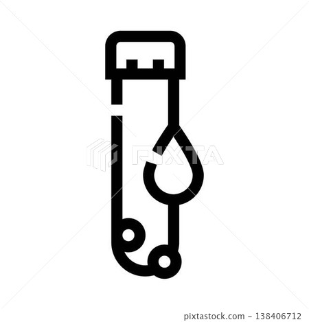 Test tube with blood drop in line icon Test tube with blood drop in line icon 138406712