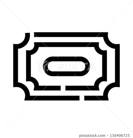 Black outline ticket icon for event admission 138406725