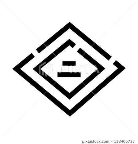 Geometric triple diamond symbol with abstract concept lines 138406735