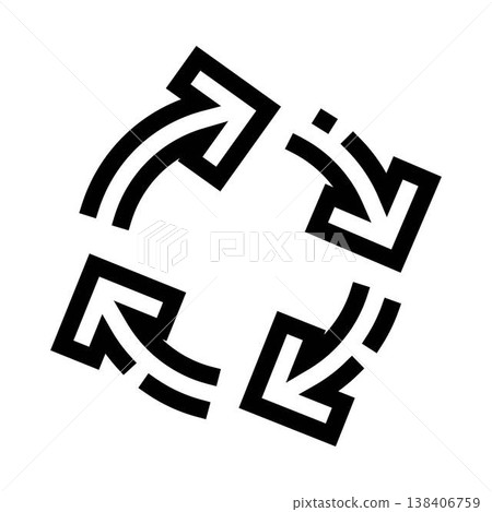 Circular arrows creating a continuous cycle process icon Circular arrows creating a continuous cycle process icon 138406759