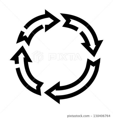Cycle arrow icon representing recycling and sustainability 138406764
