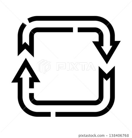 Recycling arrows forming a square refresh icon 138406768