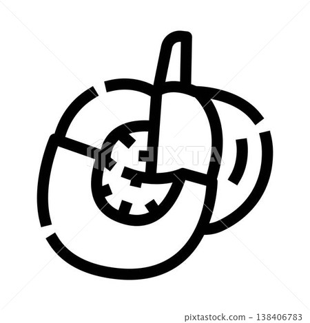 Halved avocado line icon vector illustration drawing Halved avocado line icon vector illustration drawing 138406783