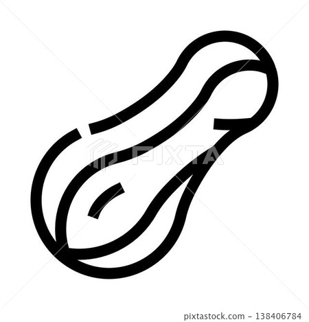 Peanut outline icon representing healthy nutrition and snack 138406784