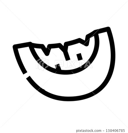 Melon fruit slice icon displaying healthy food Melon fruit slice icon displaying healthy food 138406785
