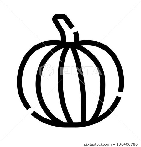 Pumpkin line art icon for autumn harvest concept Pumpkin line art icon for autumn harvest concept 138406786