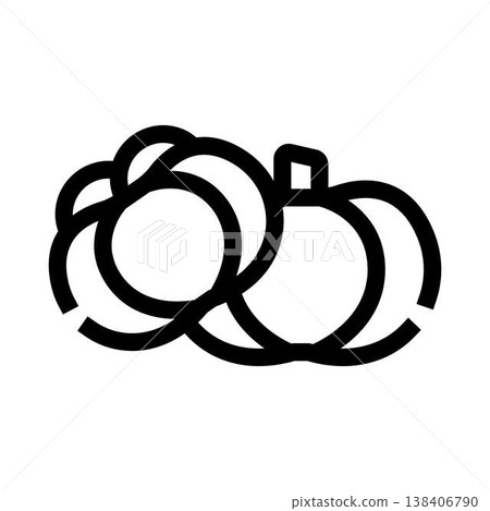 Outline autumn harvest pumpkin icon for seasonal design Outline autumn harvest pumpkin icon for seasonal design 138406790