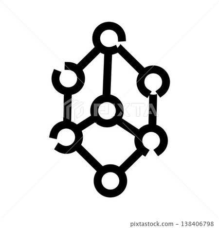 Abstract network structure connecting data points icon Abstract network structure connecting data points icon 138406798