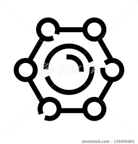Abstract molecule network icon for connectivity concepts 138406801