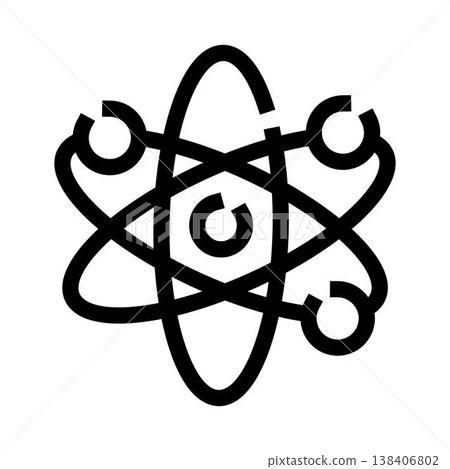 Atom structure concept symbolizing science and nuclear energy 138406802