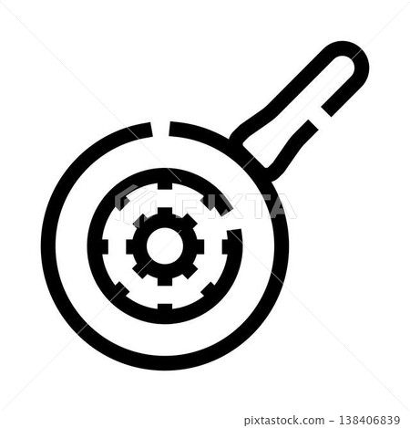 Frying pan cooking process settings gear icon Frying pan cooking process settings gear icon 138406839
