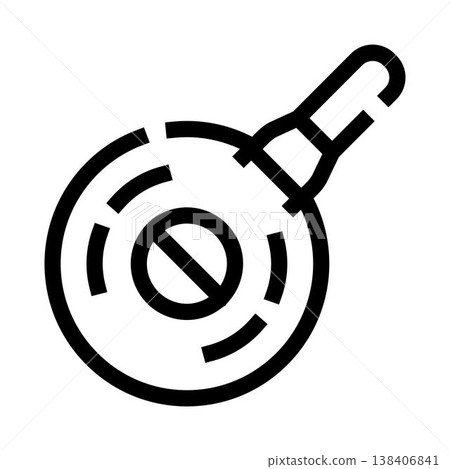 Frying pan kitchen utensil cooking line icon Frying pan kitchen utensil cooking line icon 138406841