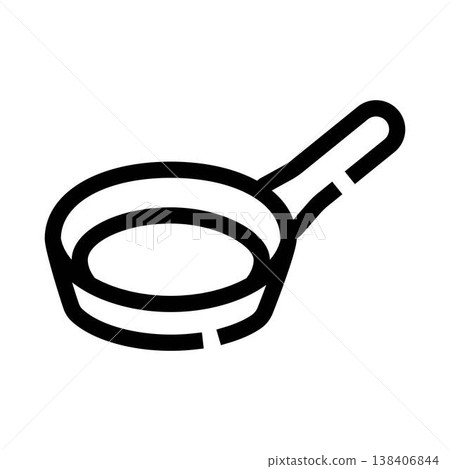 Frying pan kitchen utensil cooking outline icon Frying pan kitchen utensil cooking outline icon 138406844