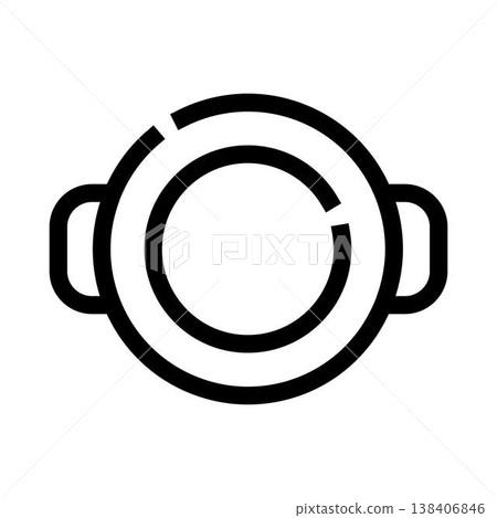 Cooking pot or pan outline icon design Cooking pot or pan outline icon design 138406846