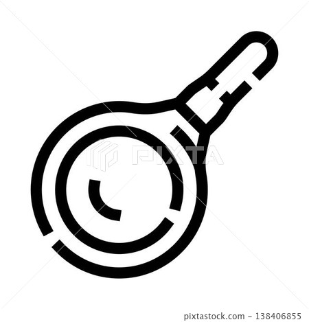 Frying pan kitchen utensil for cooking food outline 138406855