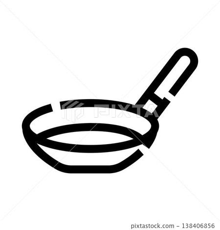 Frying pan kitchen utensil cooking line icon Frying pan kitchen utensil cooking line icon 138406856