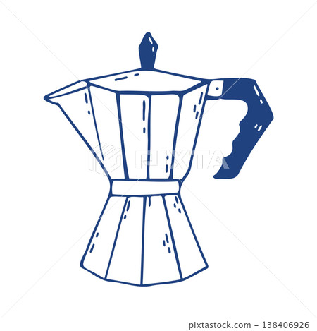 Moka pot vector illustration minimalist hand drawn style coffee maker icon cafe equipment design Moka pot vector illustration minimalist hand drawn style coffee maker icon cafe equipment design 138406926