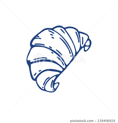 Croissant vector illustration minimalist hand drawn style pastry icon bakery menu design Croissant vector illustration minimalist hand drawn style pastry icon bakery menu design 138406928