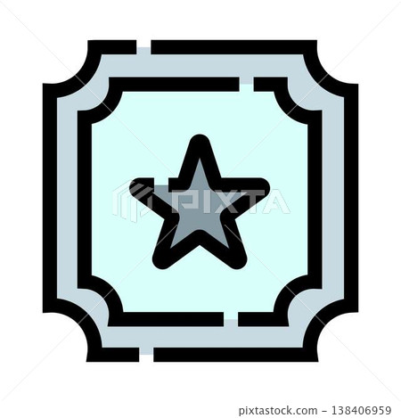 Entertainment event ticket with star icon Entertainment event ticket with star icon 138406959