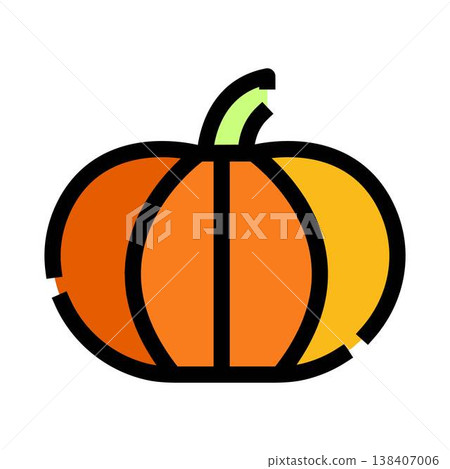 Pumpkin icon celebrating autumn harvest and halloween tradition Pumpkin icon celebrating autumn harvest and halloween tradition 138407006
