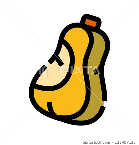 Butternut squash vegetable food icon illustration Butternut squash vegetable food icon illustration 138407123