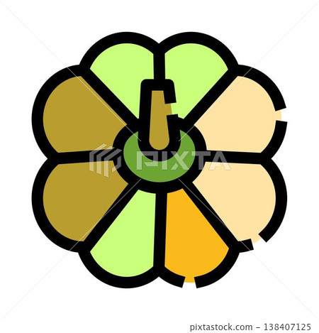 Autumn pumpkin vegetable icon top view illustration Autumn pumpkin vegetable icon top view illustration 138407125