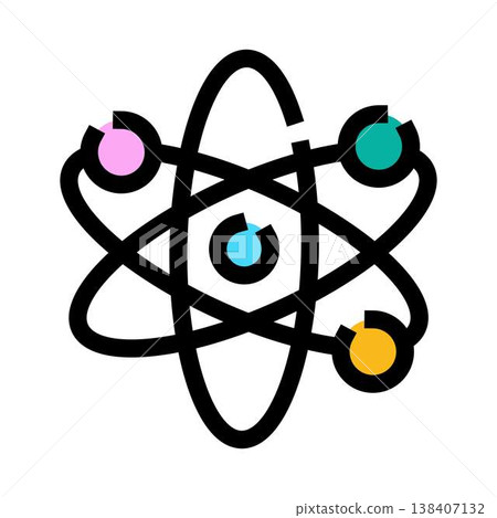Atom structure illustration representing science and research Atom structure illustration representing science and research 138407132