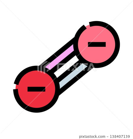Negative charges repelling icon illustration Negative charges repelling icon illustration 138407139