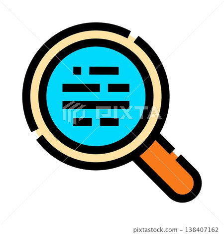 Magnifying glass icon searching for information online Magnifying glass icon searching for information online 138407162