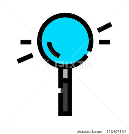 Magnifying glass finding information with light rays Magnifying glass finding information with light rays 138407164