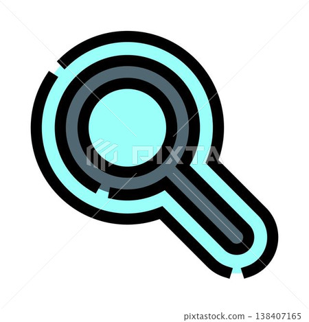 Magnifying glass icon searching analyzing digital information Magnifying glass icon searching analyzing digital information 138407165