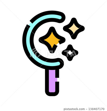 Magic wand producing sparkles and stars icon concept 138407170