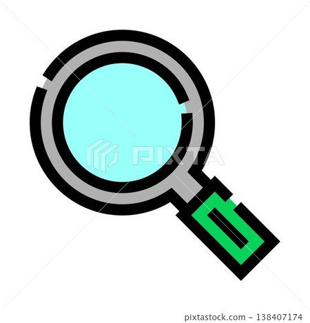 Magnifying glass icon for searching and finding information 138407174