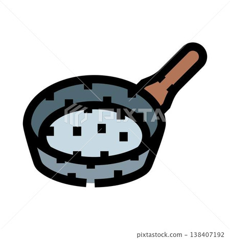 Frying pan kitchenware cooking utensil isolated icon 138407192