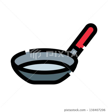 Frying pan kitchen utensil cooking flat design icon Frying pan kitchen utensil cooking flat design icon 138407206