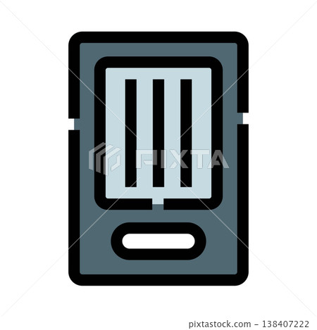 Modern digital barcode scanner device icon 138407222