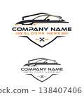 Professional modern shield emblem automotive logo template design 138407406