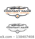 Professional modern emblem automotive logo with gear and silhouette car symbol 138407408