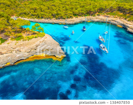 Mallorca, Spain. Scenic Mediterranean landscape during a bright sunny summer day. 138407850