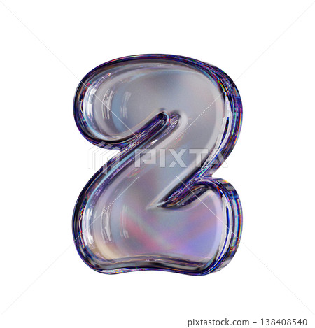 Crystal clear bubble font Number 2 TWO 3D Crystal clear bubble font Number 2 TWO 3D 138408540