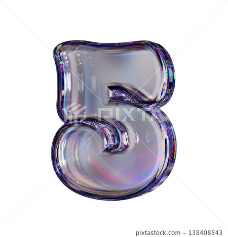 Crystal clear bubble font Number 5 FIVE 3D Crystal clear bubble font Number 5 FIVE 3D 138408543