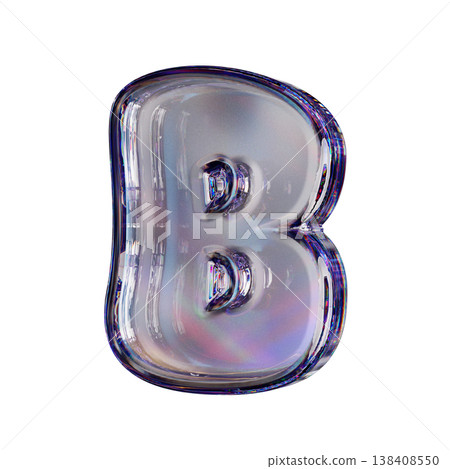 Crystal clear bubble font Letter B 3D Crystal clear bubble font Letter B 3D 138408550