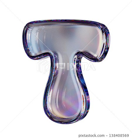Crystal clear bubble font Letter T 3D Crystal clear bubble font Letter T 3D 138408569