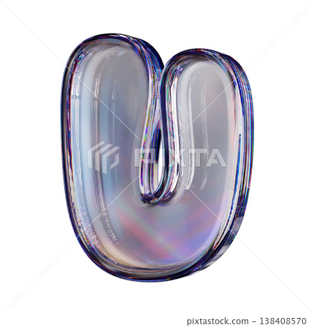 Crystal clear bubble font Letter U 3D Crystal clear bubble font Letter U 3D 138408570