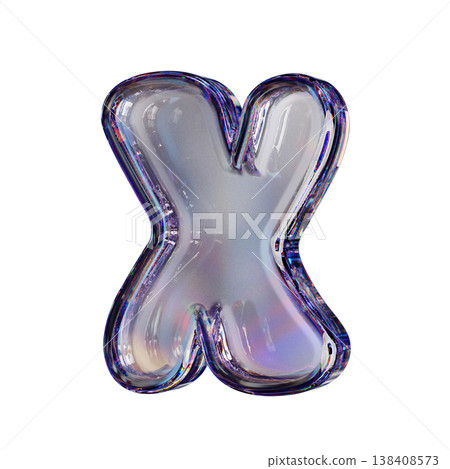 Crystal clear bubble font Letter X 3D Crystal clear bubble font Letter X 3D 138408573