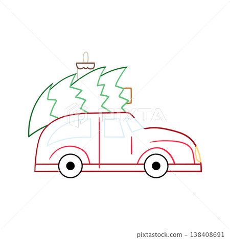 Minimalist Christmas ornament. Elegant winter decoration perfect for holiday cards Minimalist Christmas ornament. Elegant winter decoration perfect for holiday cards 138408691