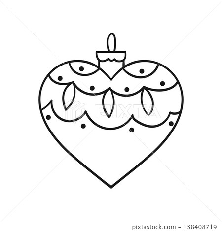 Minimalist Christmas ornament. Elegant winter decoration perfect for holiday cards Minimalist Christmas ornament. Elegant winter decoration perfect for holiday cards 138408719